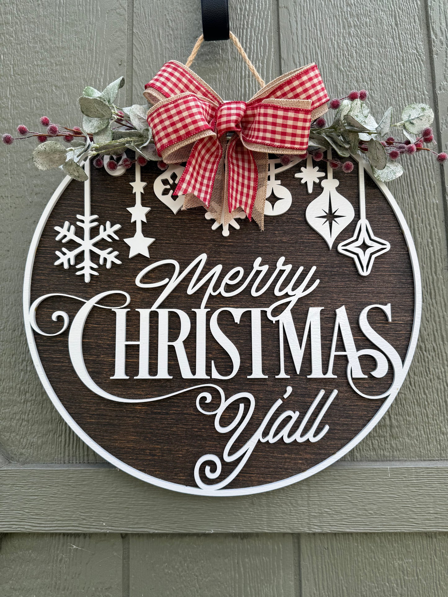 Merry Christmas Y’all Door Sign