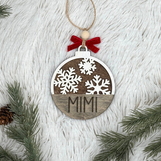 Personalized White & Stained Snowflake Ornament