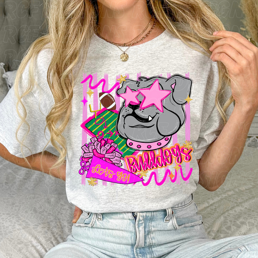 Pink Preppy Bulldogs Football