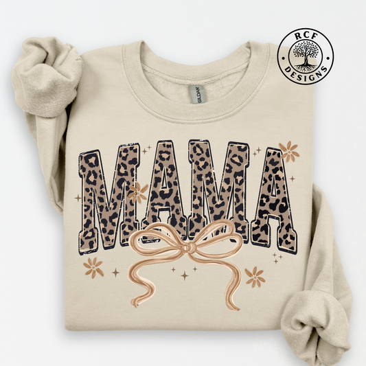 Leopard Print Mama with Bow